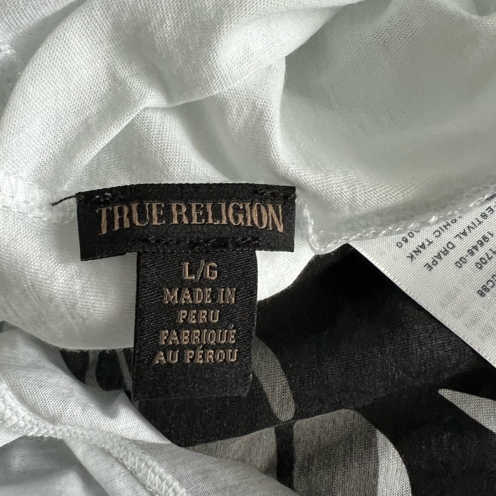 True Religion Graphic Festival Drape Tank Top Large - Picture 3 of 5